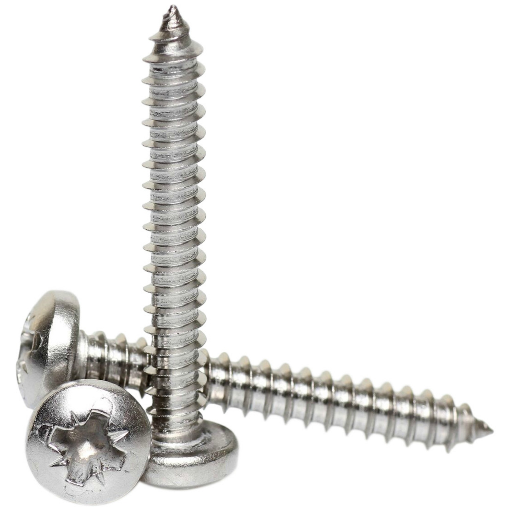 No.8 No.10 No.12 A2 STAINLESS STEEL POZI PAN HEAD SELF TAPPING SCREWS