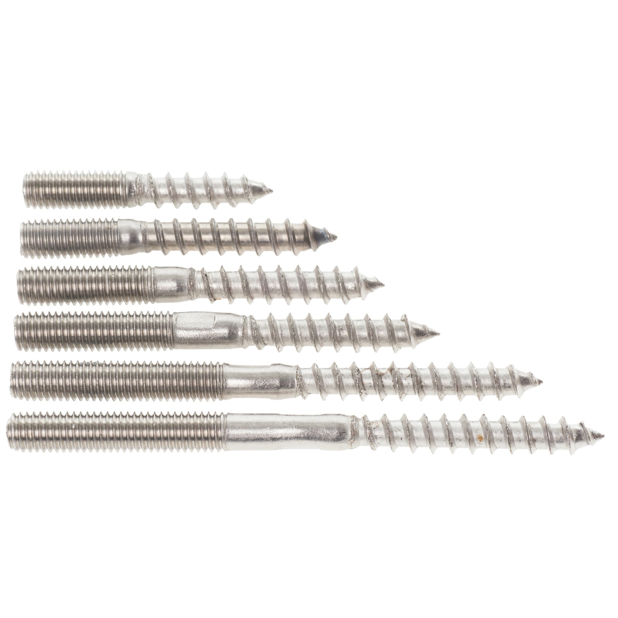 M6 M8 M10 A2 STAINLESS STEEL WOOD TO METAL DUAL THREAD DOWEL SCREWS