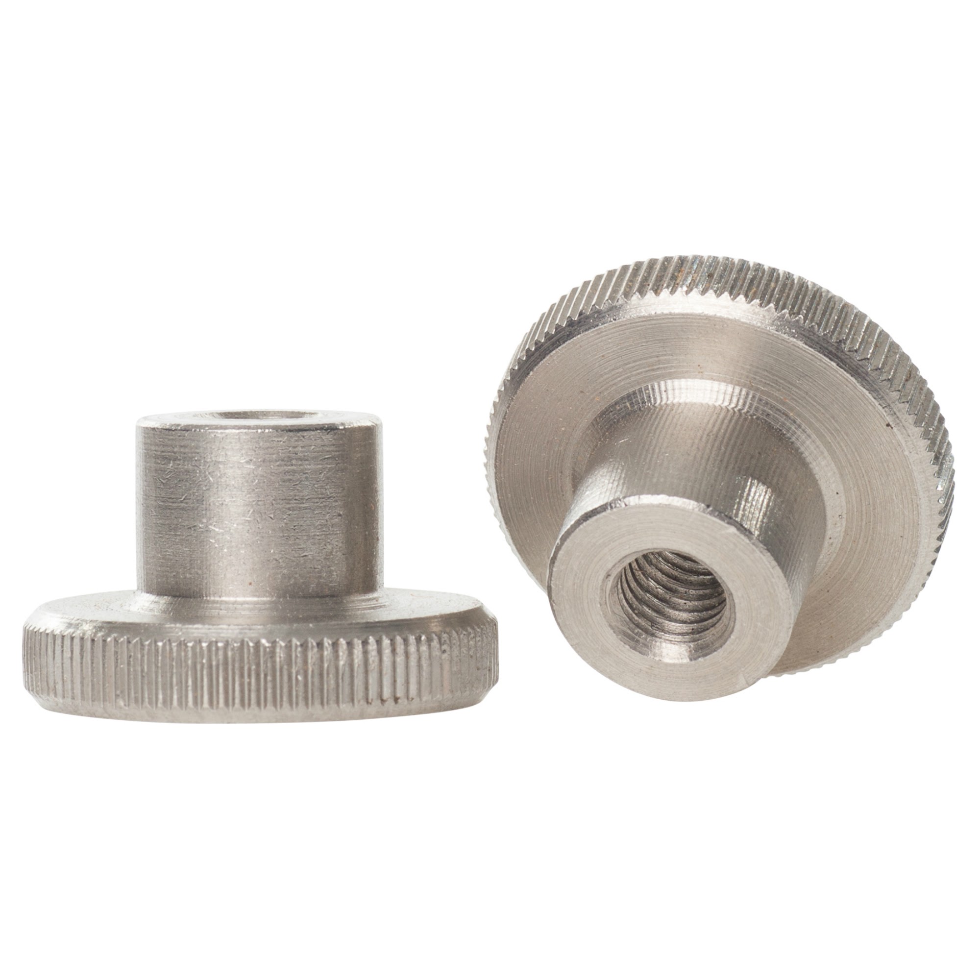 M4 DIN466 Knurled Thumb Nuts Female Thread 304 Stainless Steel Silver Round Hand Grip Knob Locking Nuts Pack of 10 