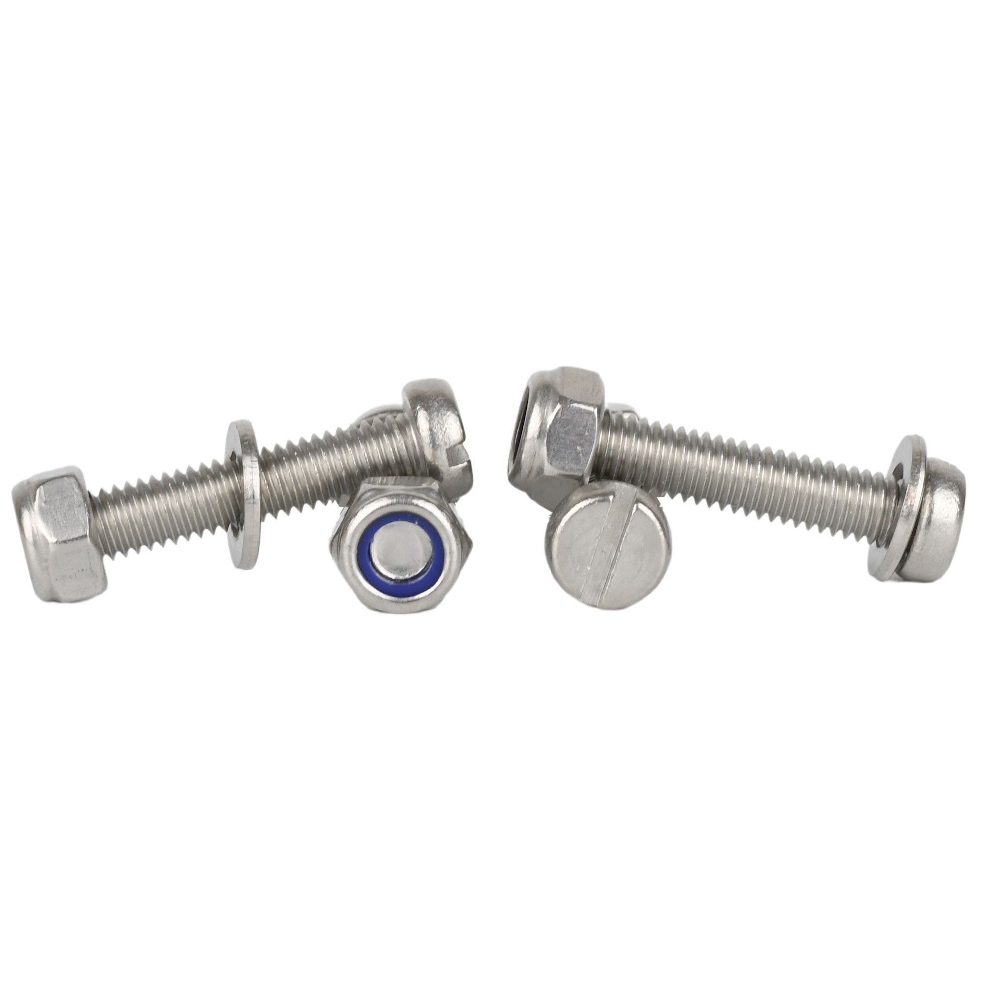 M2 M2.5 M3 Slotted Cheese Head Machine Screws Nyloc Nuts Washers