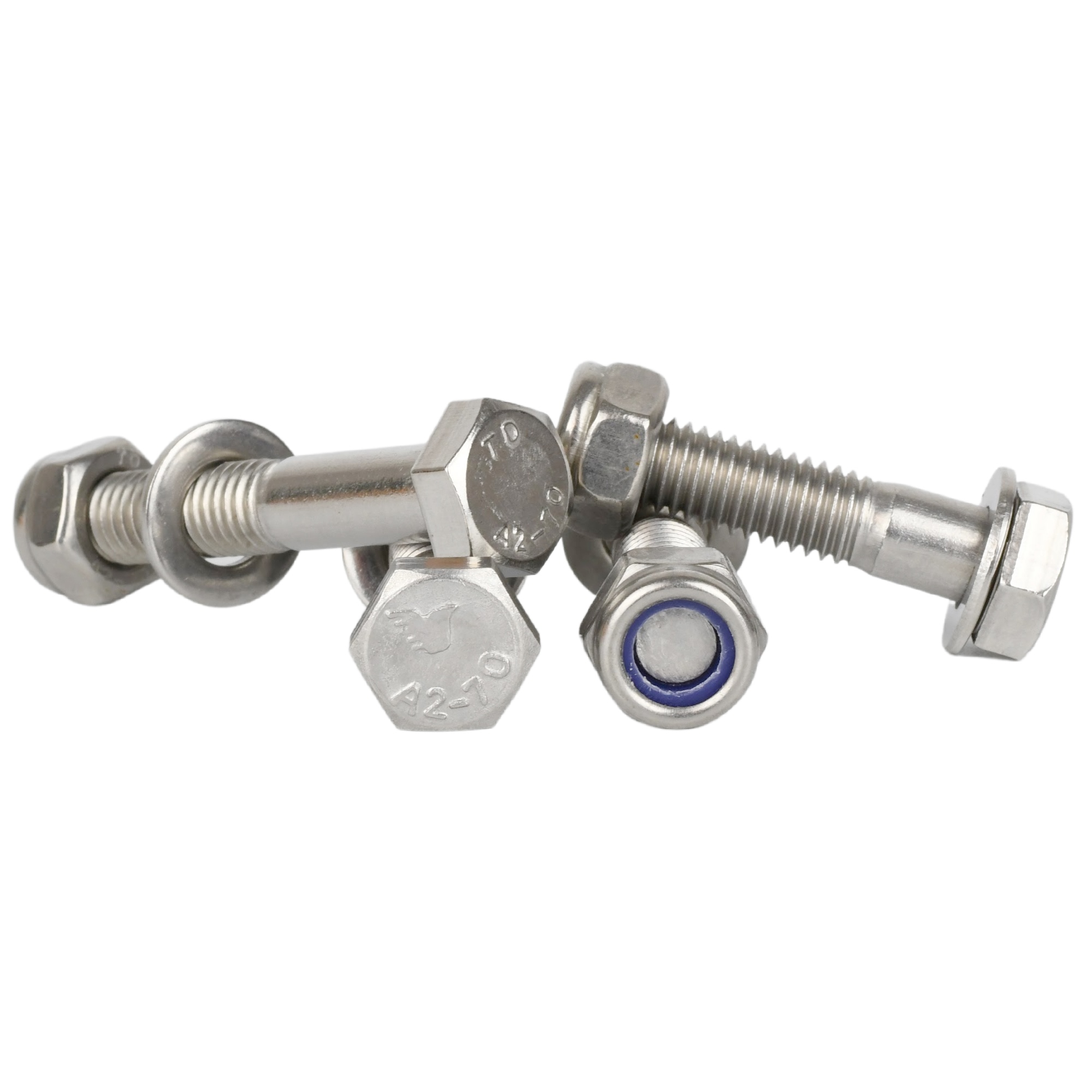 M5 M6 M8 Hex Head Bolts Hexagon Bolt With Nyloc Nuts & Washers